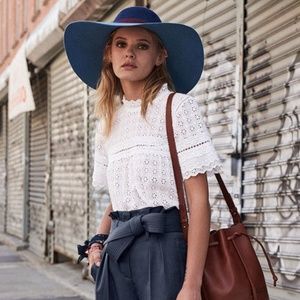 NWT Crochet White Blouse - Sézane x SEA, size 4